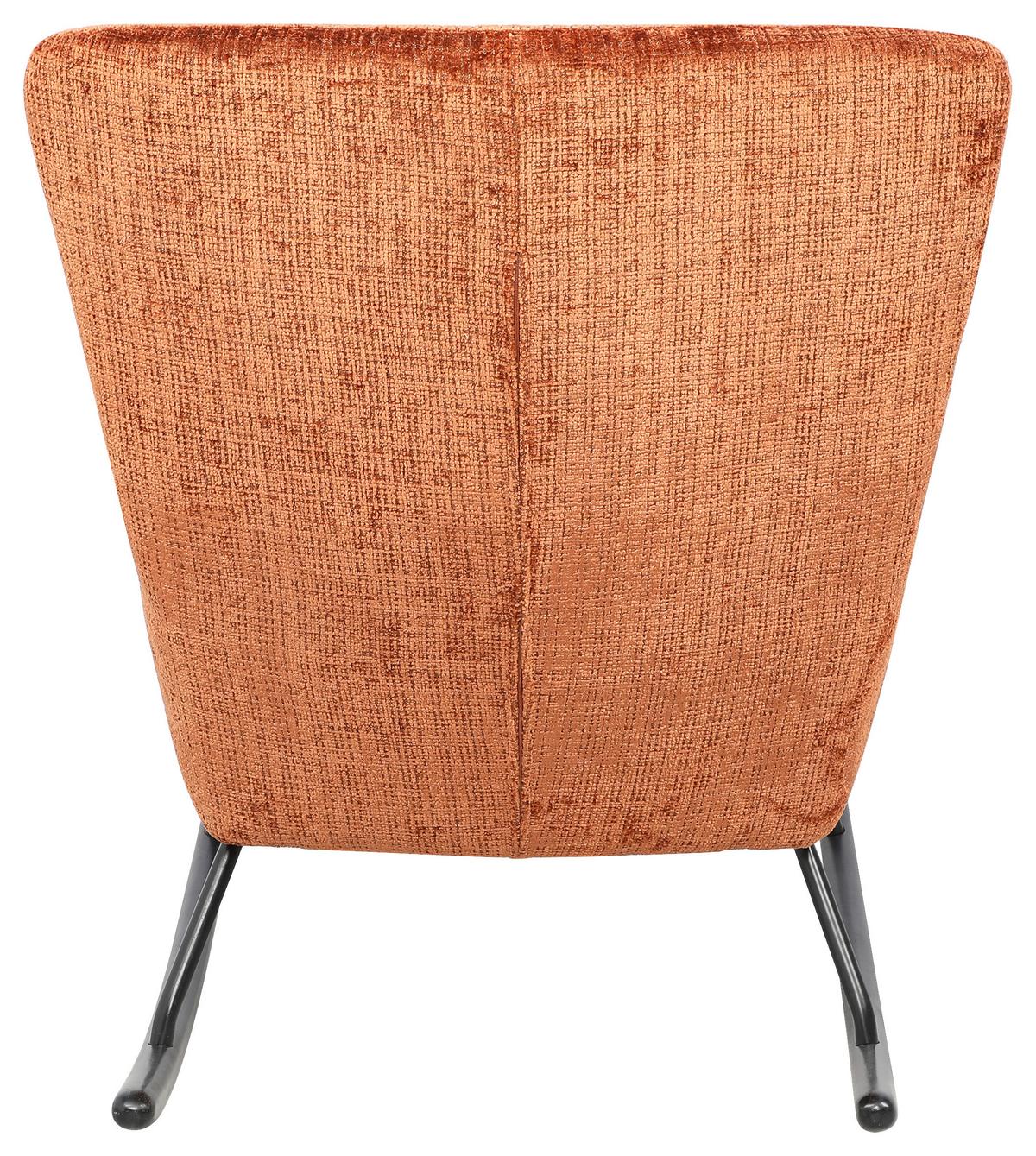 Schaukelstuhl Cremona Rostfarben B: 71 Cm - Rostfarben/Schwarz, MODERN, Holz/Textil (71/93/91cm) - Livetastic