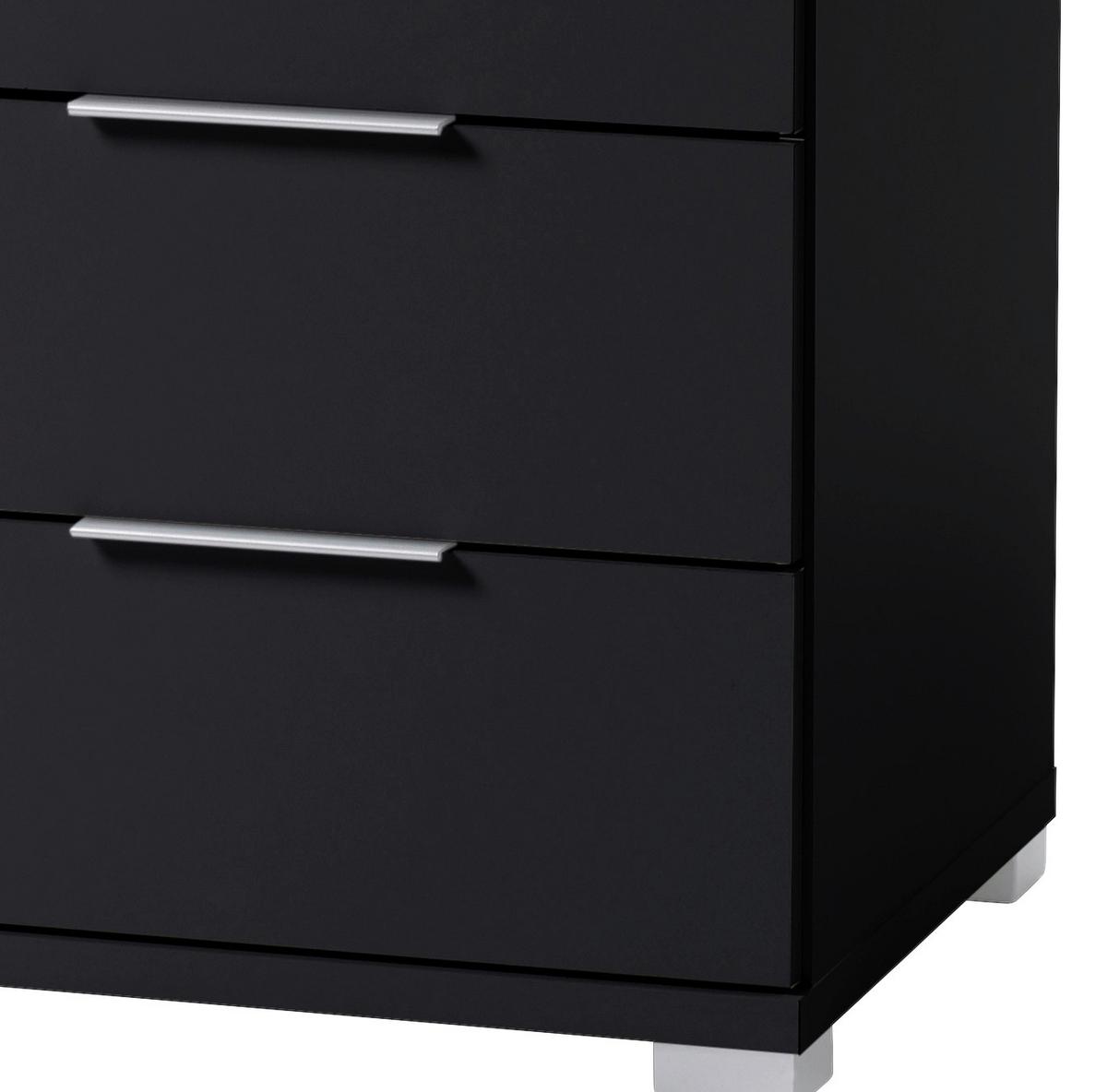 Nachtkästchen Schwarz H: 61 cm - Silberfarben, Basics (46/61cm) - P & B