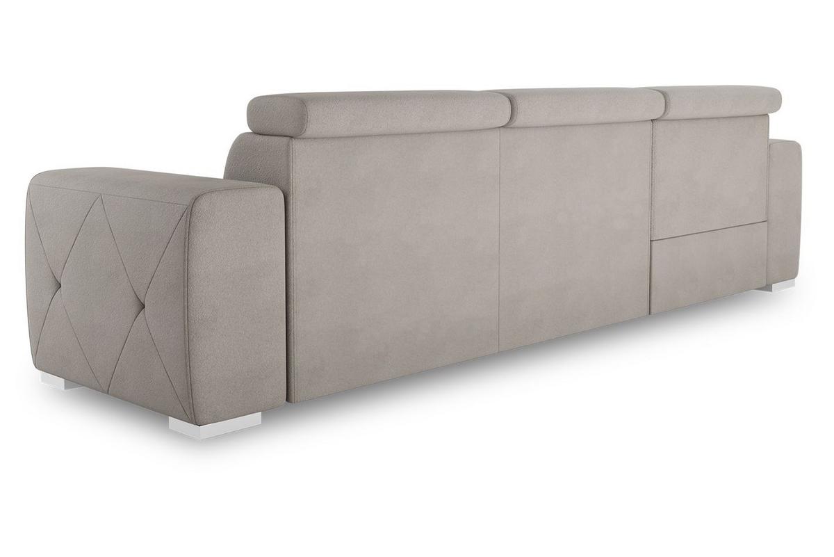 Eckschlafsofa Madison - Silberfarben/Creme, Design, Textil (195/296cm) - MID.YOU