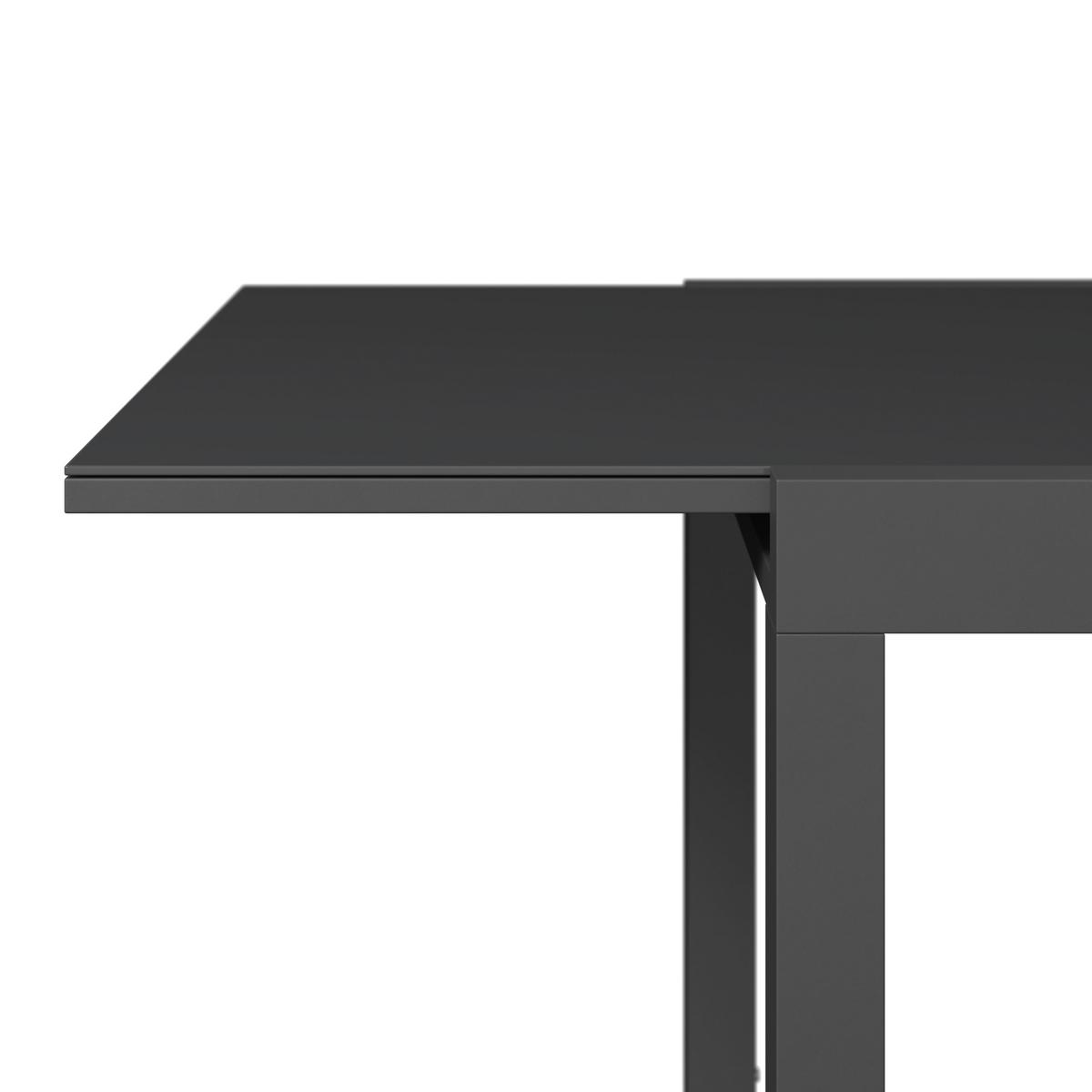 Balkontisch London - Dunkelgrau, MODERN, Glas/Metall (160/75/80cm) - Beldano