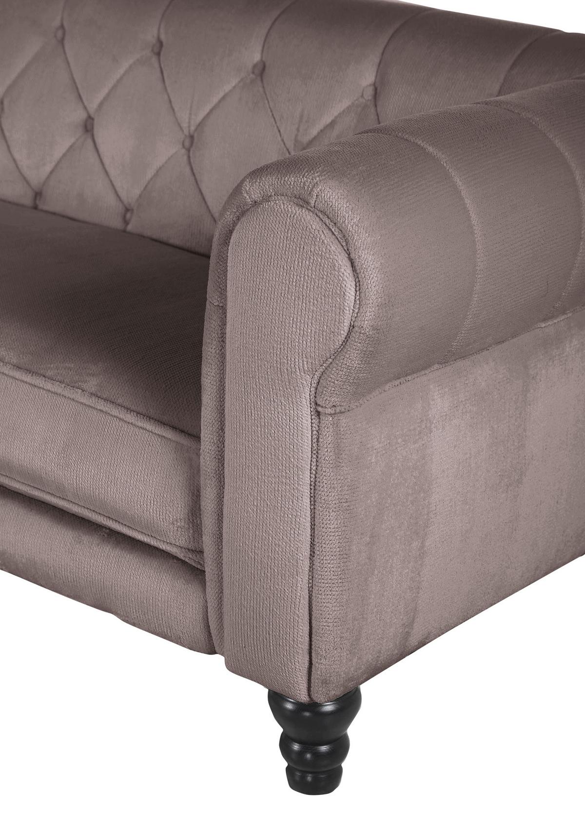 Ecksofa Jonte Schlammfarben S: 160x260 cm - Schlammfarben/Dunkelbraun, Design, Textil (160/260cm) - MID.YOU