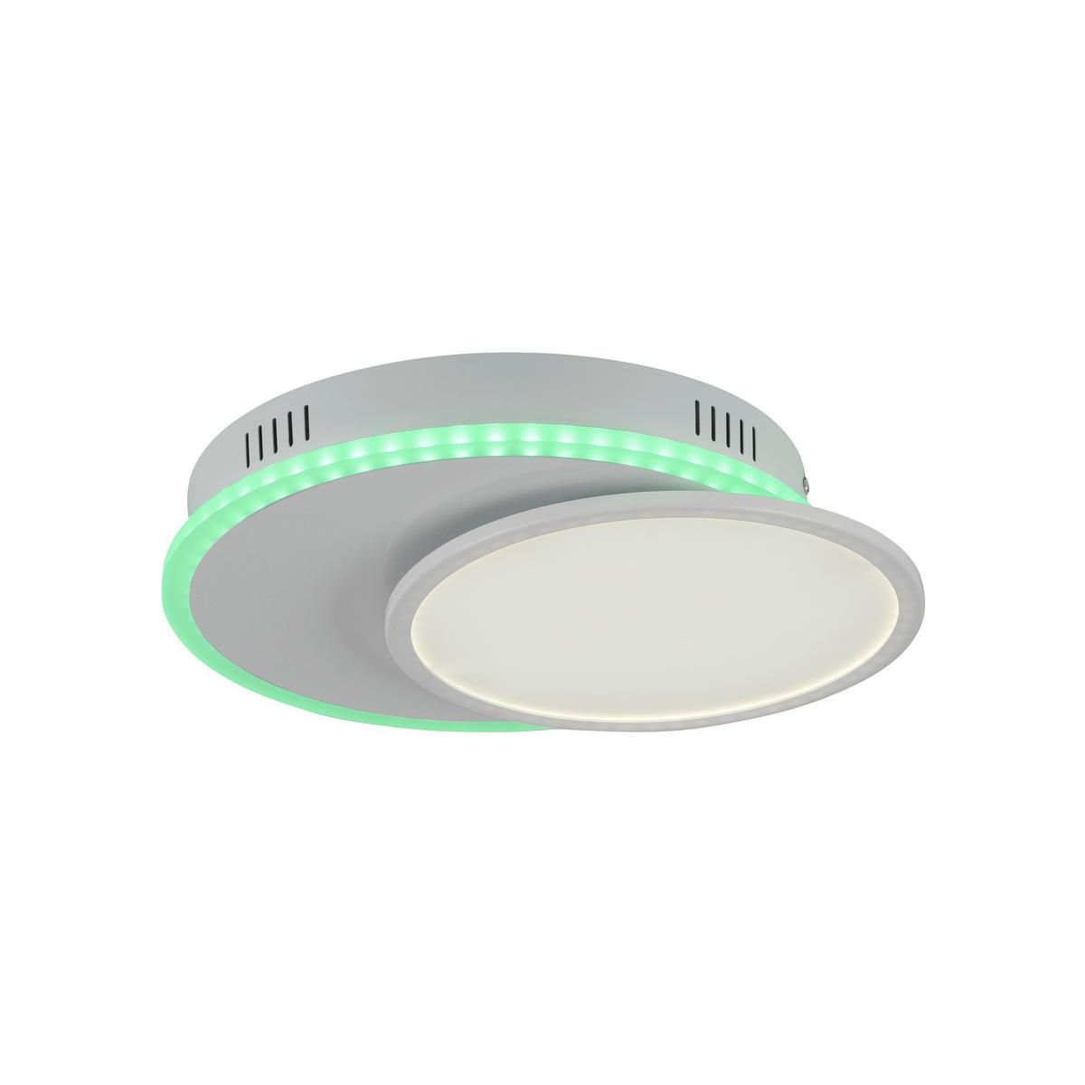 Led-deckenleuchte Arenda L: 45 Cm Dimmbar Mit Farbwechsler - Weiß, Design, Kunststoff/Metall (45/33/7,5cm)