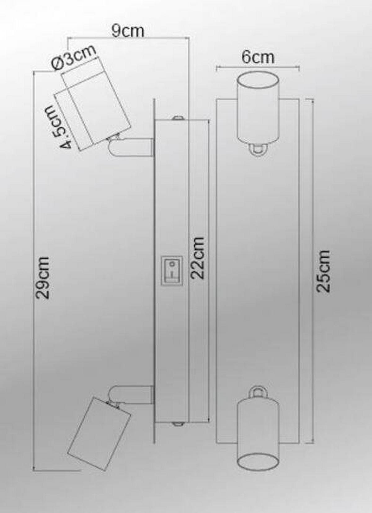 Strahler 57998-2 - Schwarz, Design, Metall (25/6/9cm) - Globo