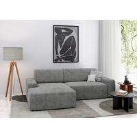 Ecksofa Wien, Grau S: 162x246 cm - Schwarz/Grau, MODERN, Textil (162/246cm) - Trendmanufaktur