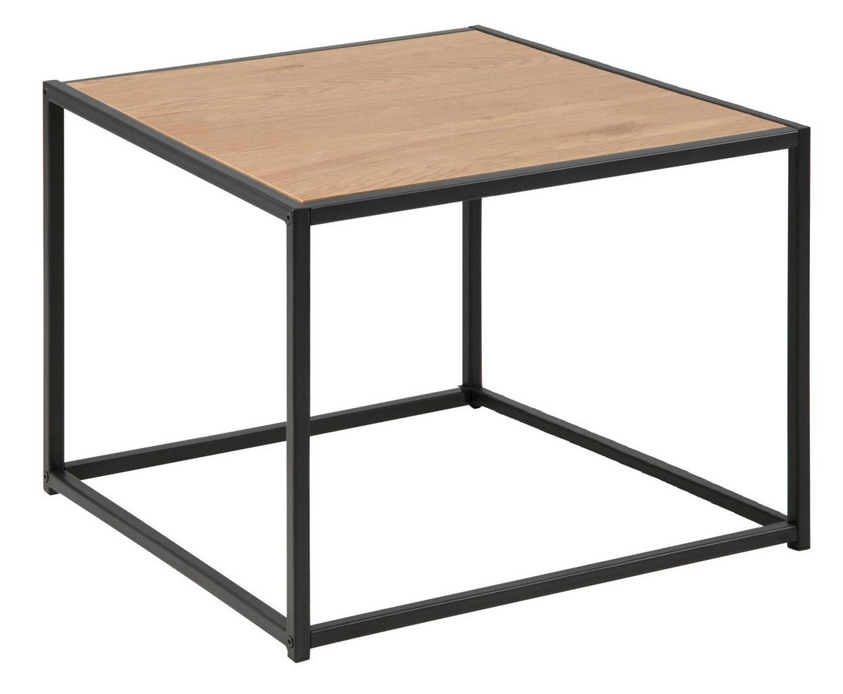 Dohányzóasztal Seaford - tölgyfa színű/fekete, Trend, faalapú anyag/fém (60/60/40cm) - MID.YOU