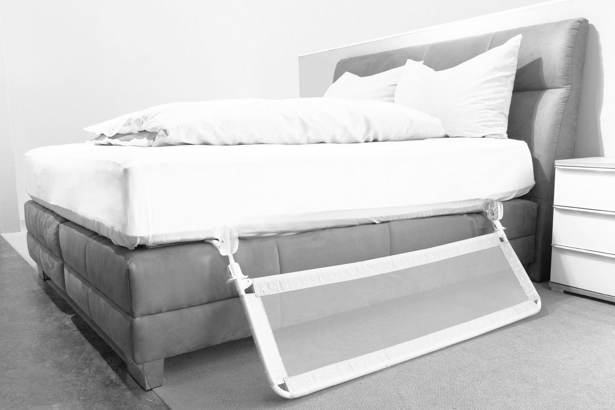 Bettschutzgitter Hugo - Hellgrau, Trend, Kunststoff/Metall (135/50cm) - Fillikid