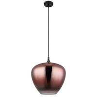 ZÁVESNÉ SVIETIDLO MAXY - čierna/medená, Design, kov/sklo (40/120cm) - Globo