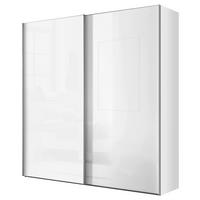 Schwebetürenschrank Lumos Weißglas, B: 200cm - Weiß, Trend, Glas/Holzwerkstoff (200/222/68cm) - Luca Bessoni