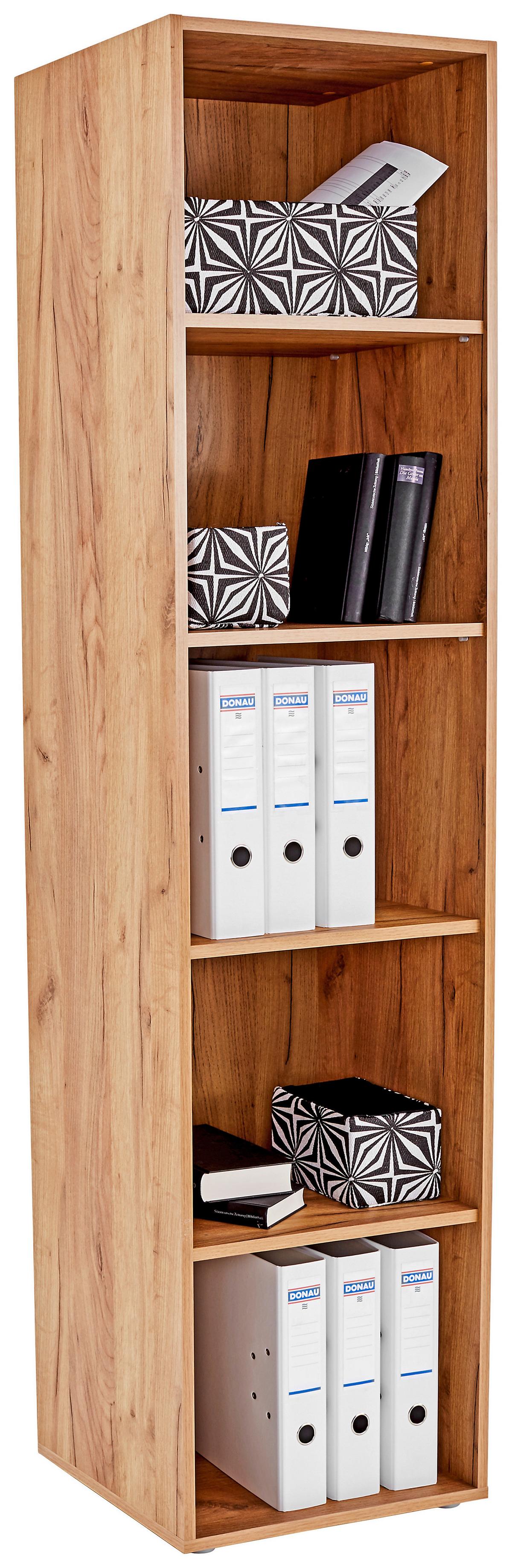 REGÁL TIO - barvy dubu, Moderní, kompozitní dřevo (45/183/35cm)