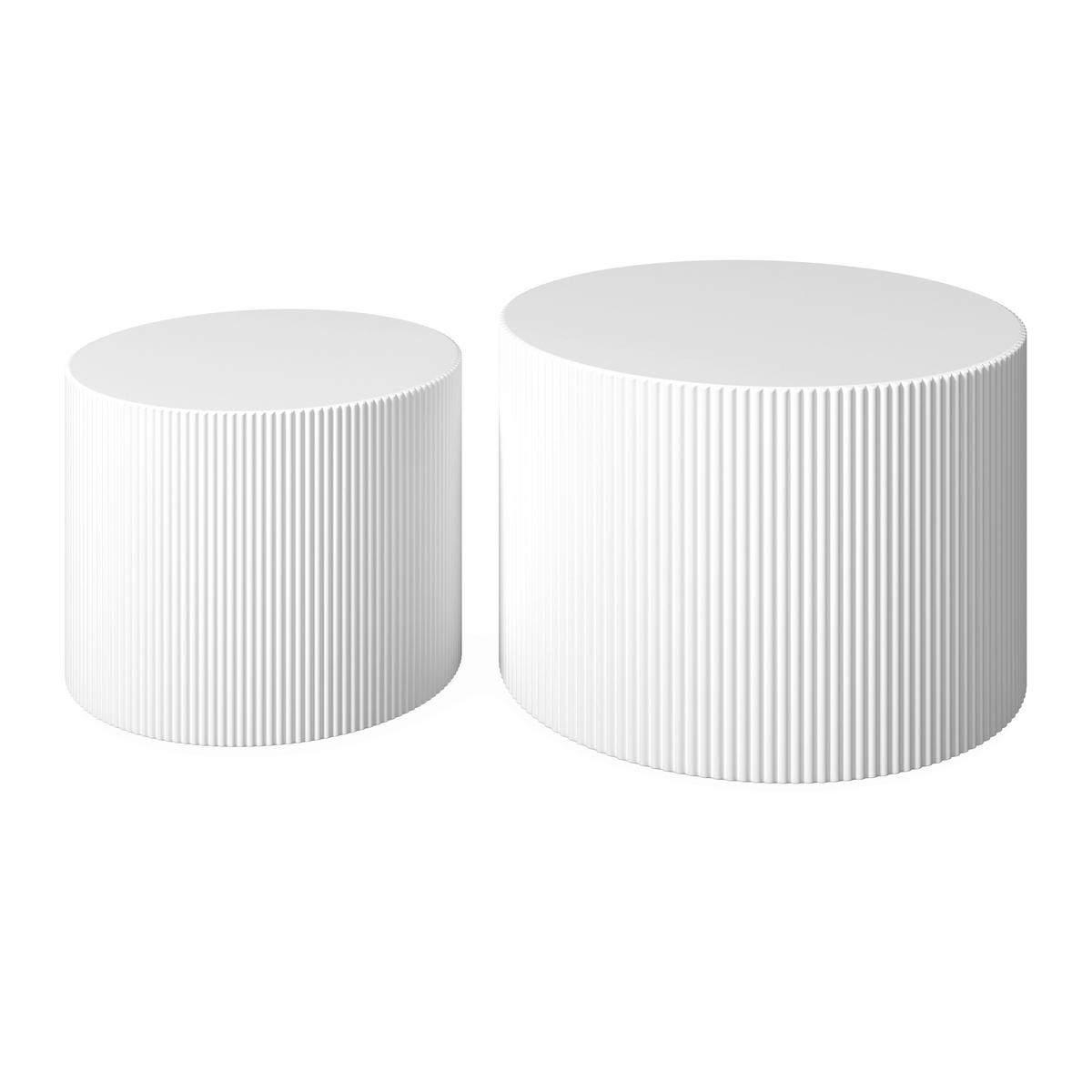 Konferenční stolek Arlo, P: 60/45 cm - bílá, Moderní, kompozitní dřevo (60/45/40/35/60/45cm) - Bessagi Home