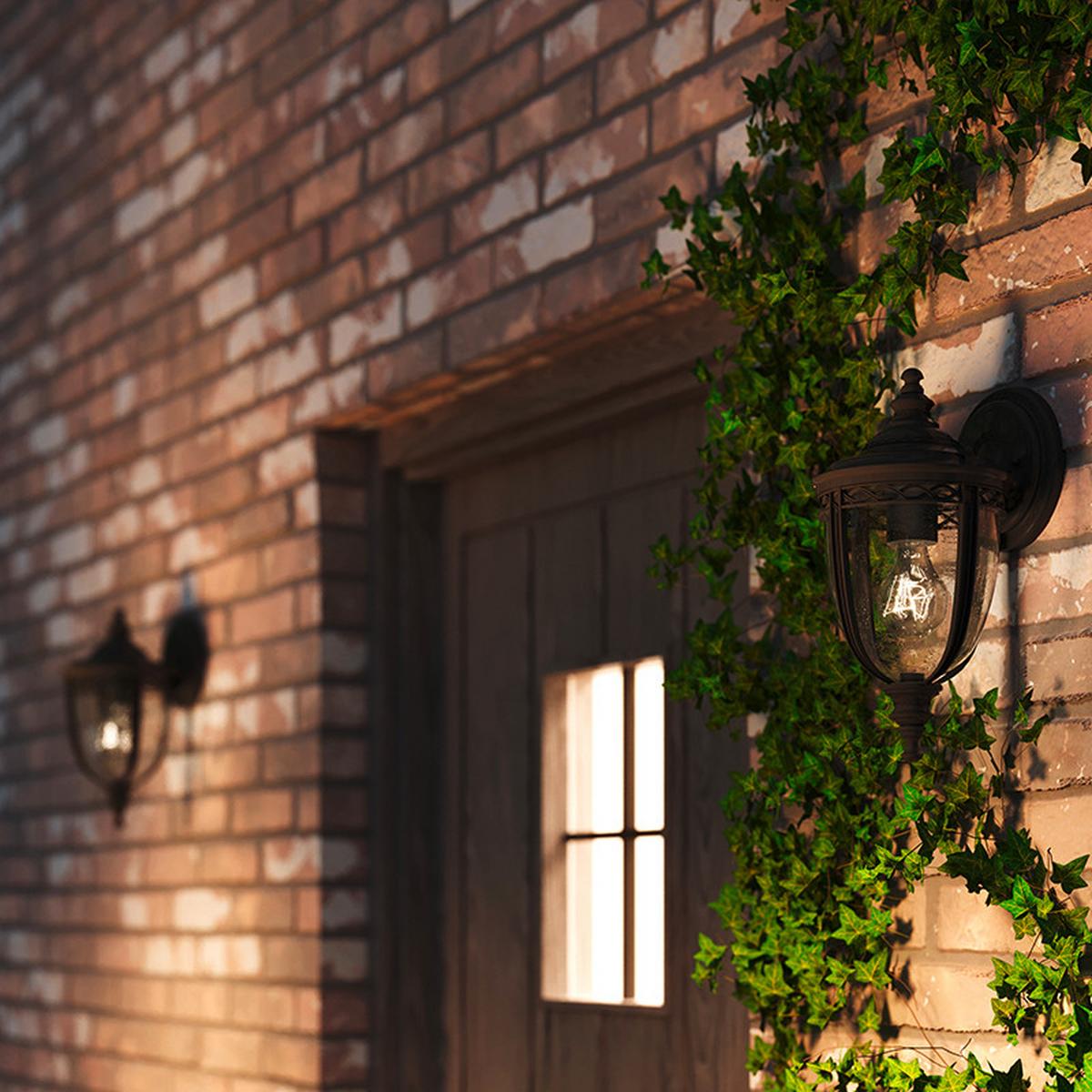 Außenwandleuchte Fe-Eb2-S-Blk - Schwarz, Basics, Glas/Metall (16.7/32.1/19.1cm) - Elstead Lighting