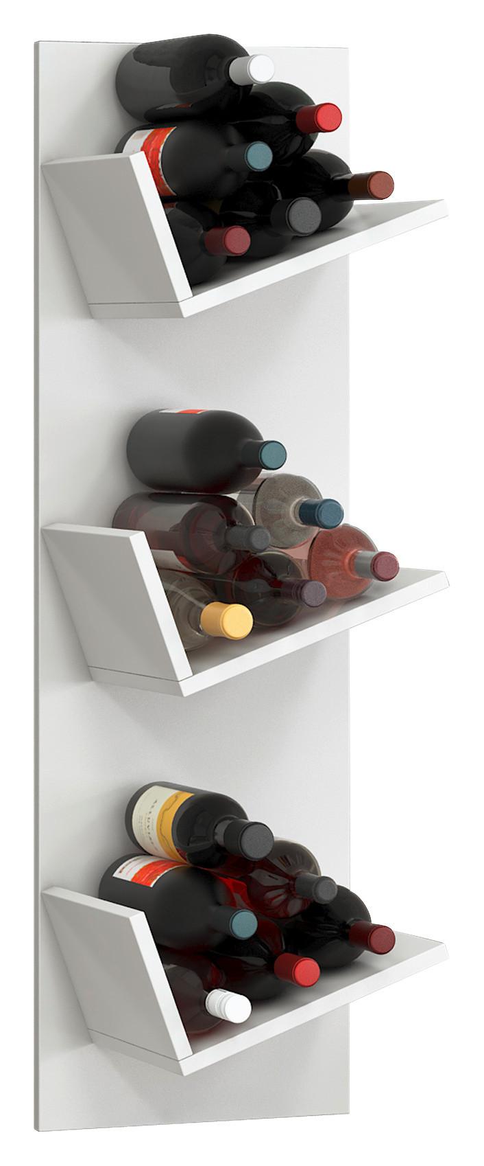 Weinregal Vinosi Weiß B: 33 cm - Weiß, Basics, Holzwerkstoff (33/106,5/25,6cm) - MID.YOU