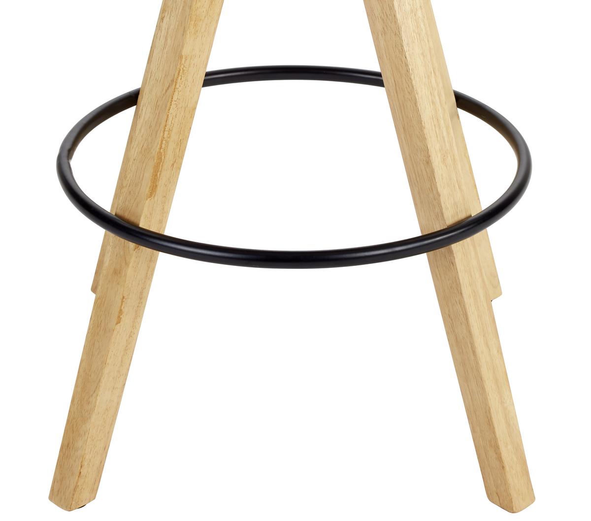Barhocker Mit Lehne Candy Hellgrau/kautschukholz - Hellgrau/Naturfarben, MODERN, Holz/Textil (49/113,5/56cm) - MID.YOU