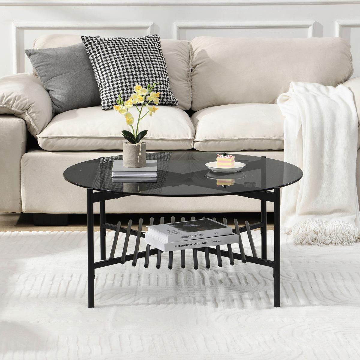 COUCHTISCH Schwarz L: 80cm - Schwarz, Design, Glas/Metall (80/80/40cm) - MID.YOU