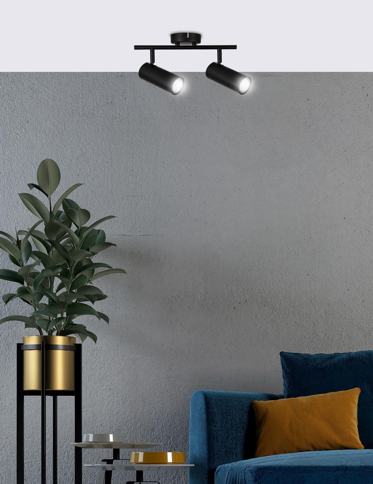 Deckenstrahler 92-01665 - Schwarz, Design, Metall (36/9/18cm)