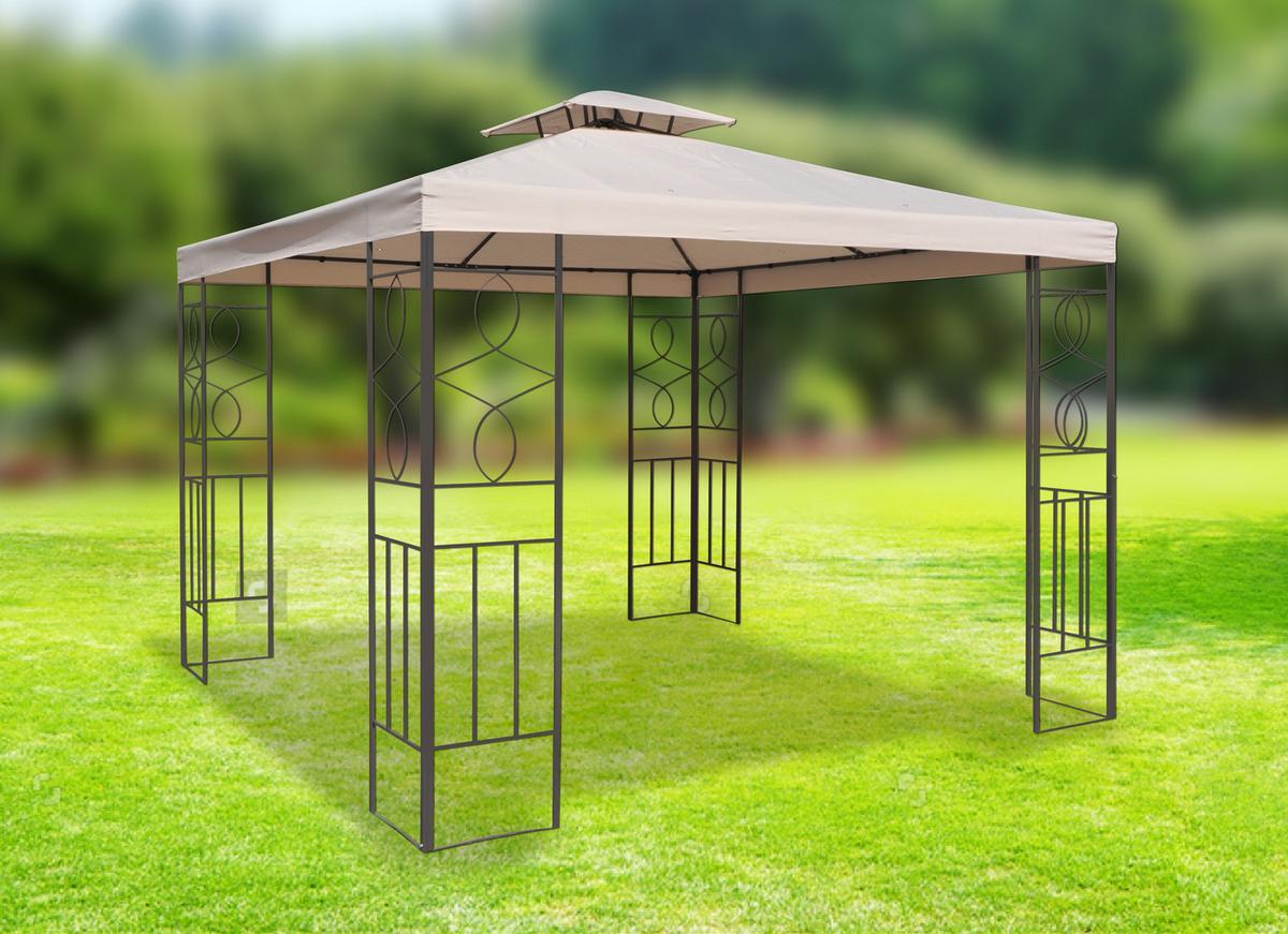 Pavillon Beige ca. 3x3x2,6 M - Beige, Basics, Textil/Metall (298/260/298cm)