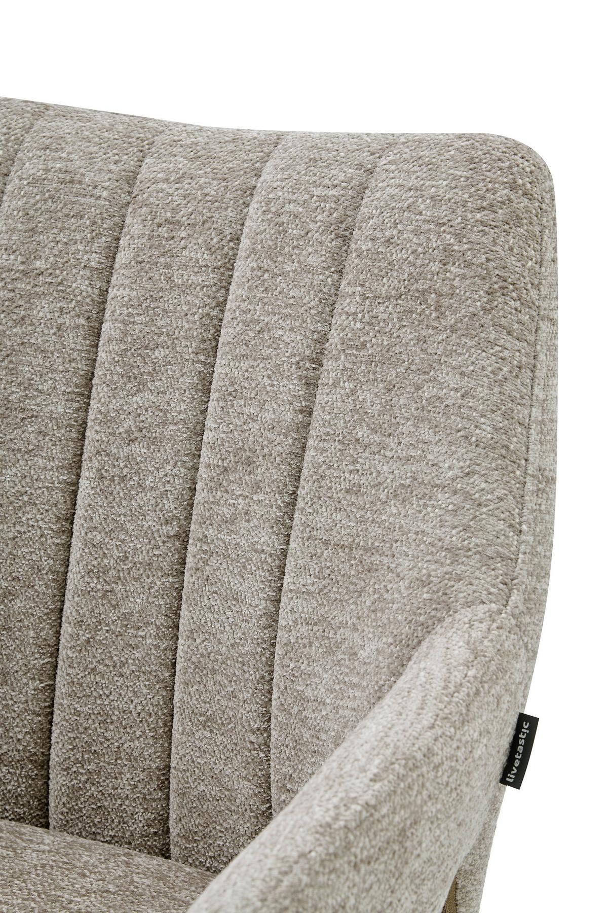 Armlehnstuhl Flow Taupe B: 57,5 cm - Taupe/Schwarz, MODERN, Holz/Textil (57,5/85/62cm) - Livetastic