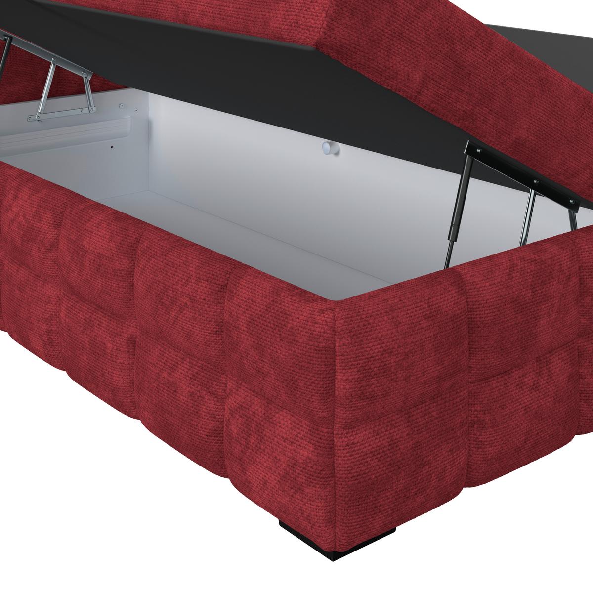 Čalouněná postel VEGA 180x200 cm, vínově červená - černá/vínově červená, Trend, dřevo/textil (180/200cm)