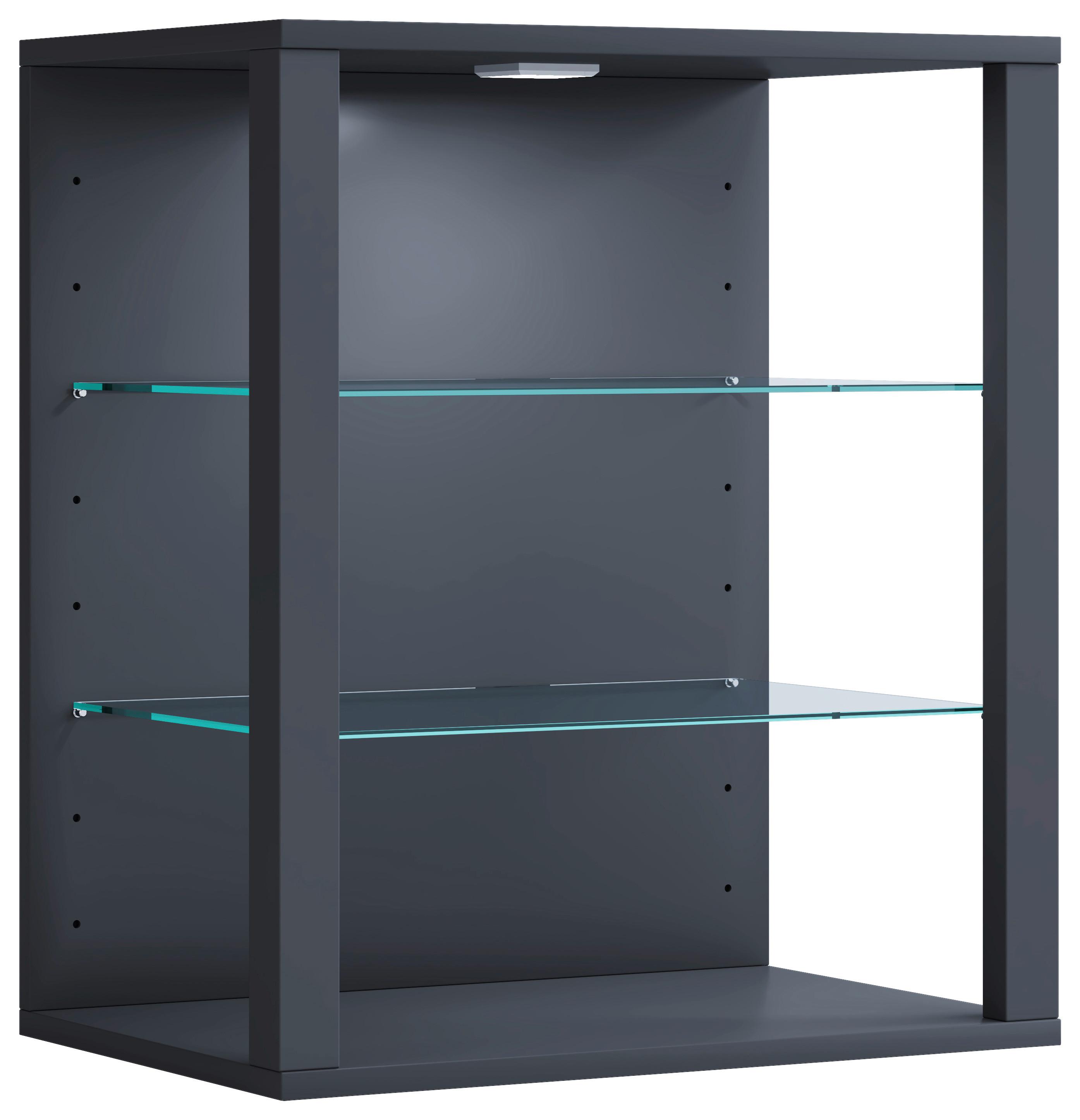 Hängevitrine Glasol Anthrazit B: 52 cm - Anthrazit, Design, Glas/Holzwerkstoff (52/60/35cm) - MID.YOU