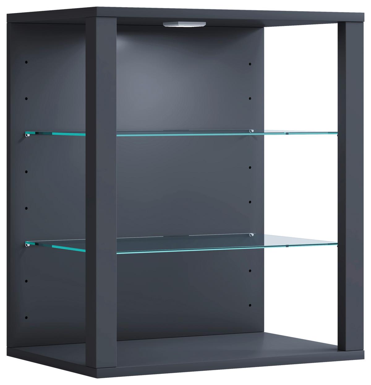 Hängevitrine Glasol Anthrazit B: 52 cm - Anthrazit, Design, Glas/Holzwerkstoff (52/60/35cm) - MID.YOU