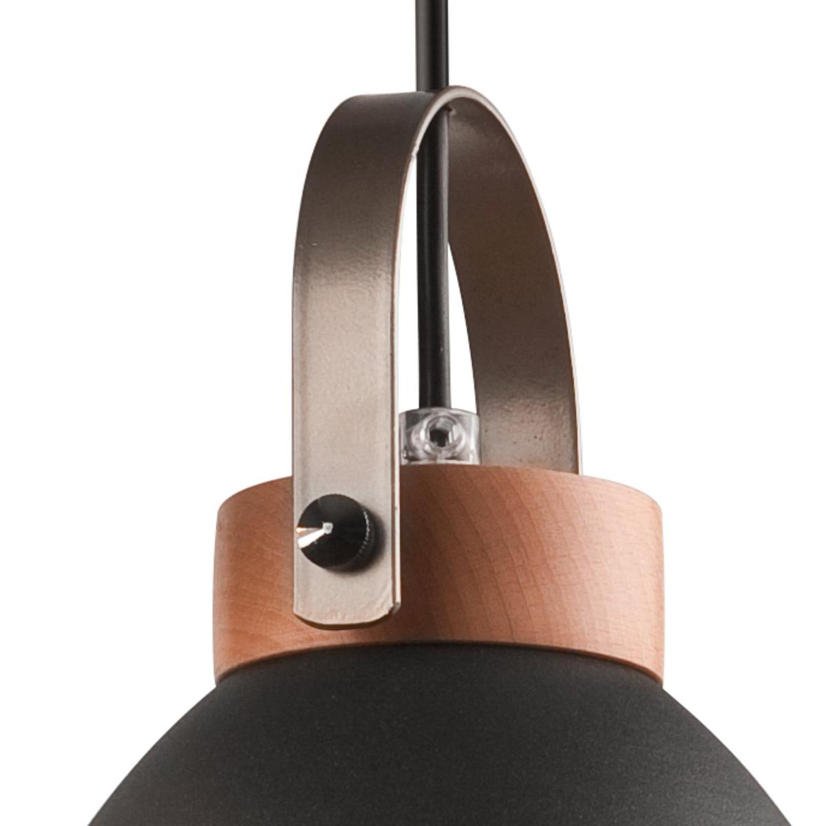 Pendelleuchte Danielle Graphitfarben D: 37cm - Graphitfarben, KONVENTIONELL, Holz/Metall (37/79cm)