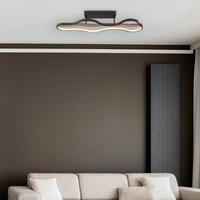 LED-Deckenleuchte 67181d - Dunkelbraun/Opal, Natur, Holz/Kunststoff (80,6/29/15cm) - Globo