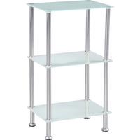 Polc Glare - nemesacélszínű/fehér, Modern, Üveg/fém (40/70/30cm) - Luca Bessoni