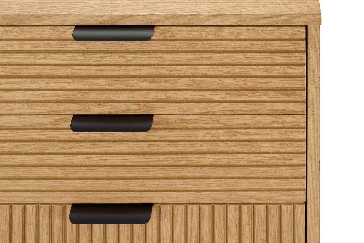 Kommode Schwarz, Eiche Dekor B: 120cm - Eichefarben/Schwarz, Design, Holz/Holzwerkstoff (120/80/40cm) - Livetastic