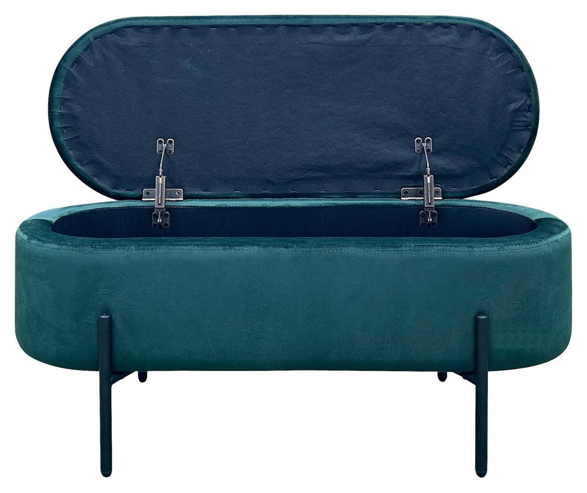 Sitzbank Nova Schwarz, Dunkelgrün B: 95 cm - Dunkelgrün/Schwarz, Design, Textil/Metall (95/42/38cm) - MID.YOU