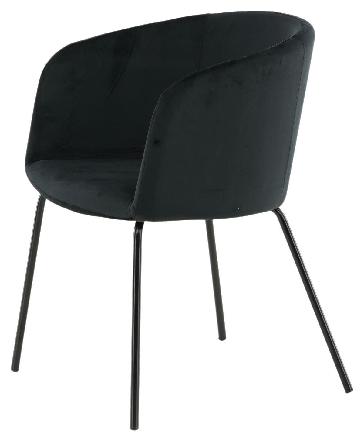 Armlehnstuhl Berit - Schwarz, KONVENTIONELL, Holz/Kunststoff (55/78/55cm) - Livetastic