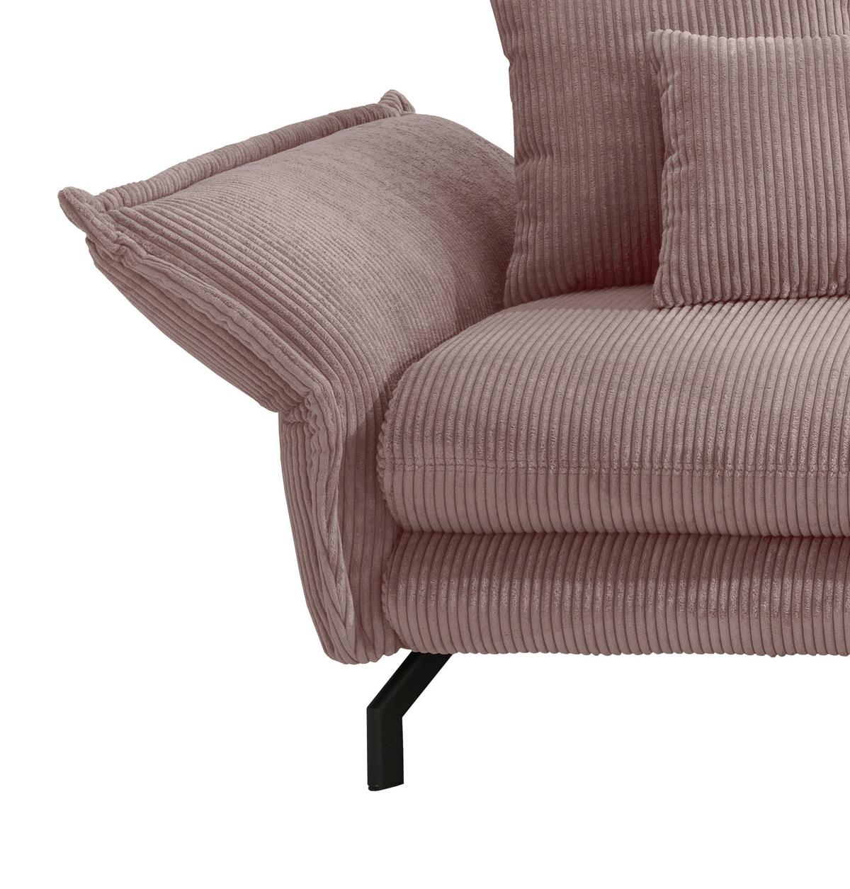 Ecksofa Lava Rosa S: 255/180 cm - Schwarz/Rosa, MODERN, Textil (255/180cm) - Livetastic