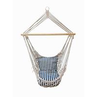 Hängesessel Grenada Grenada - Blau/Weiß, MODERN, Holz/Textil (70/130/60cm) - Gardenson