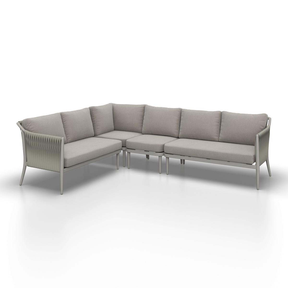 TERASOVÁ SEDACIA SÚPRAVA ALVINA - krémová, Modern, kov/textil (259/74/199cm) - Bessagi Garden