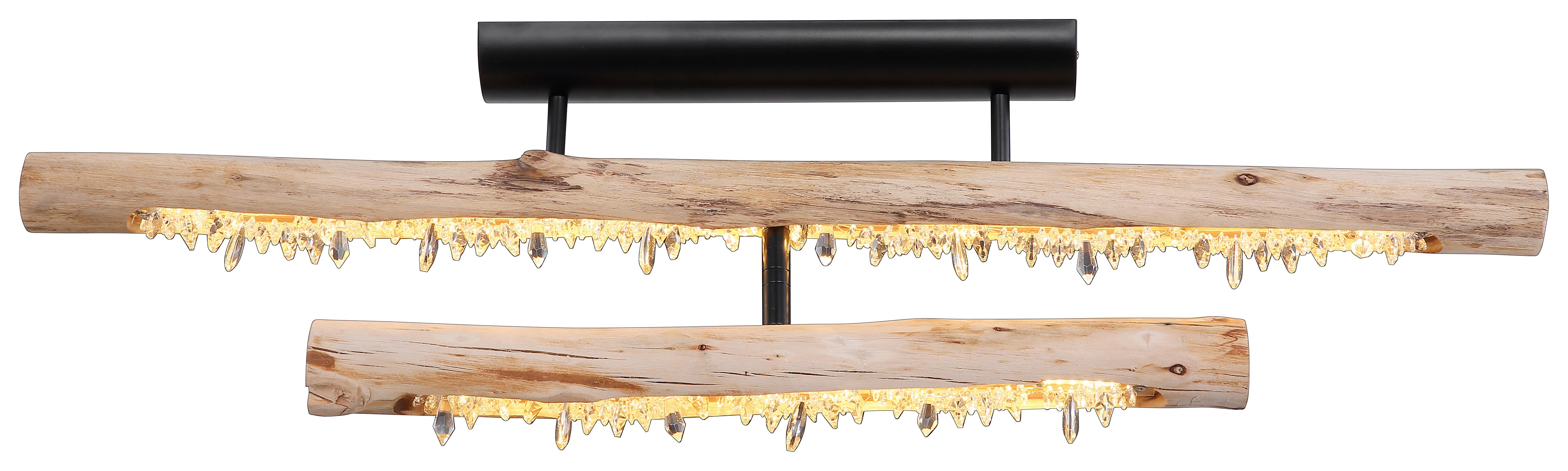 LED-Deckenleuchte Felicitas L: 100 cm 3 Helligkeitsstufen - Klar/Schwarz, Basics, Holz/Kunststoff (100/8/30cm)