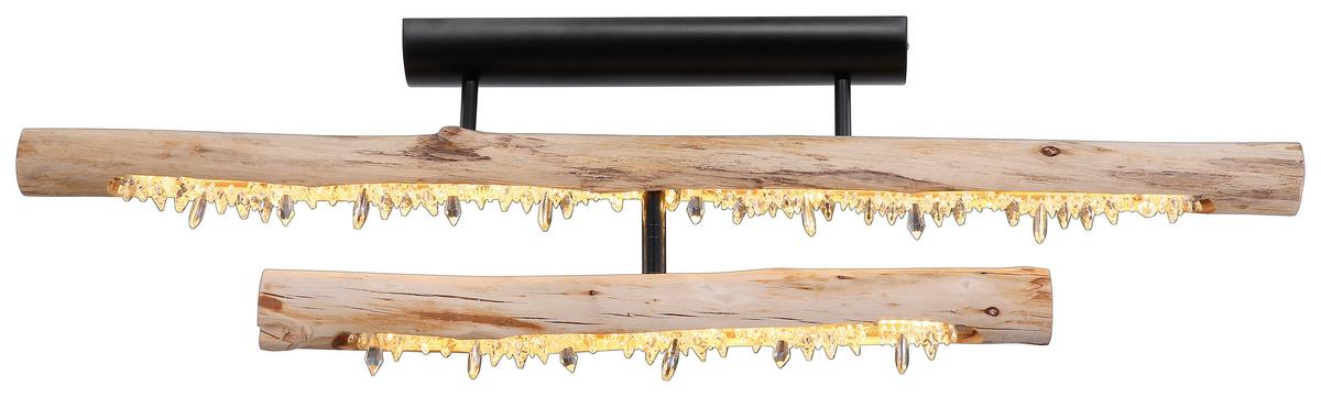 Led-deckenleuchte Felicitas L: 100 Cm 3 Helligkeitsstufen - Klar/Schwarz, Basics, Holz/Kunststoff (100/8/30cm)
