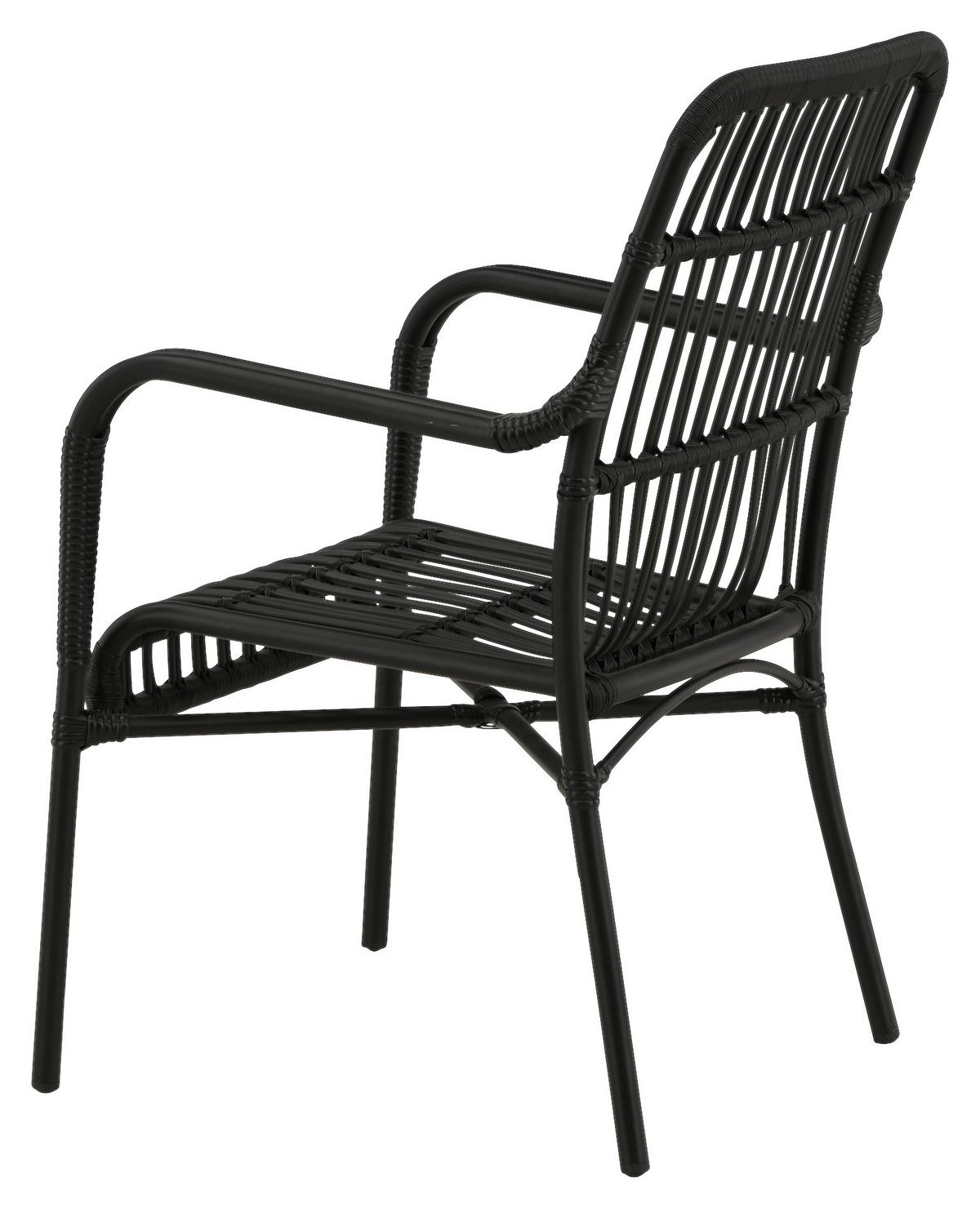 Loungesessel Rizal - Schwarz, KONVENTIONELL, Kunststoff/Metall (57/90/64cm) - Gardenson