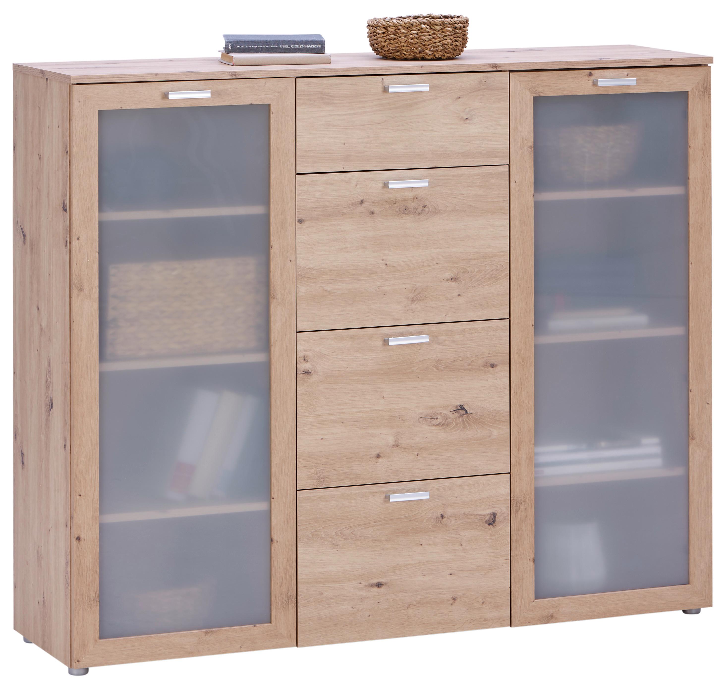 Kommode B: 135 cm Xeno Artisan Eiche Dekor - MODERN, Holzwerkstoff (135/115/37cm)