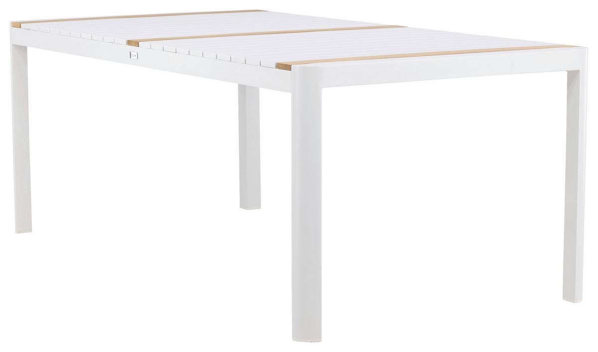 Gartentisch Togo Teakholz/metall L 100 Cm - Weiß, KONVENTIONELL, Holz/Metall (200/100/75cm) - Gardenson