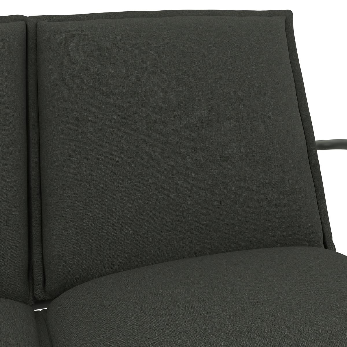 Loungegarnitur Kiel - Hellgrau/Schwarz, MODERN, Textil/Stein (141/78.5/71cm) - Beldano