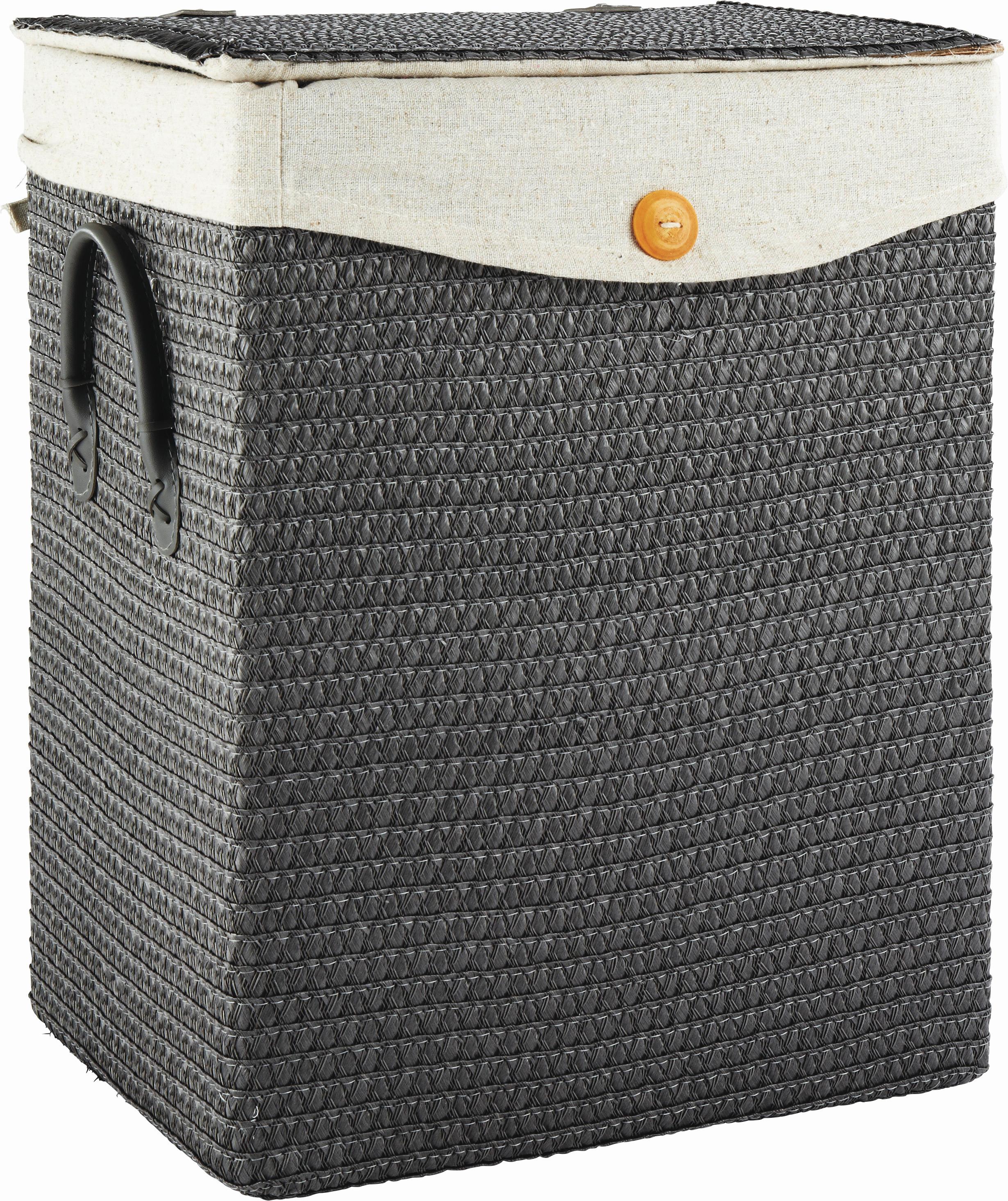 KOŠ NA PRÁDLO DENISE - šedá, Romantický / Rustikální, textil/plast (35/44/26cm) - Mömax