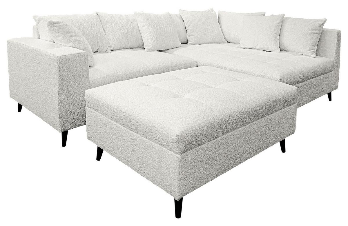 Ecksofa Pruno, Hellgrau S: 247x174 Cm - Hellgrau/Schwarz, Design, Textil (247/174cm) - MID.YOU