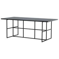 Esstisch Leif - Schwarz, Design, Glas/Metall (200/90/74cm) - Livetastic