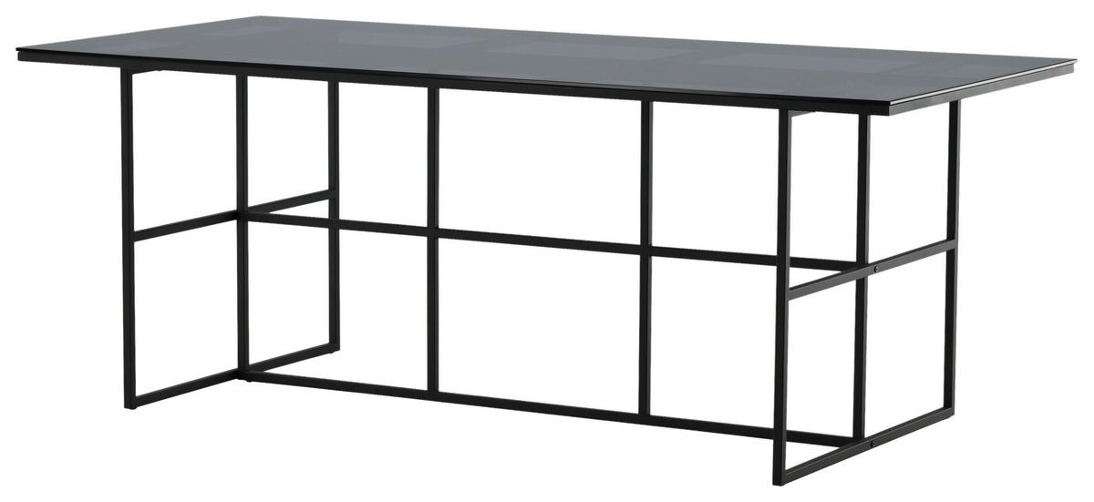 Esstisch Leif - Schwarz, Design, Glas/Metall (200/90/74cm) - Livetastic