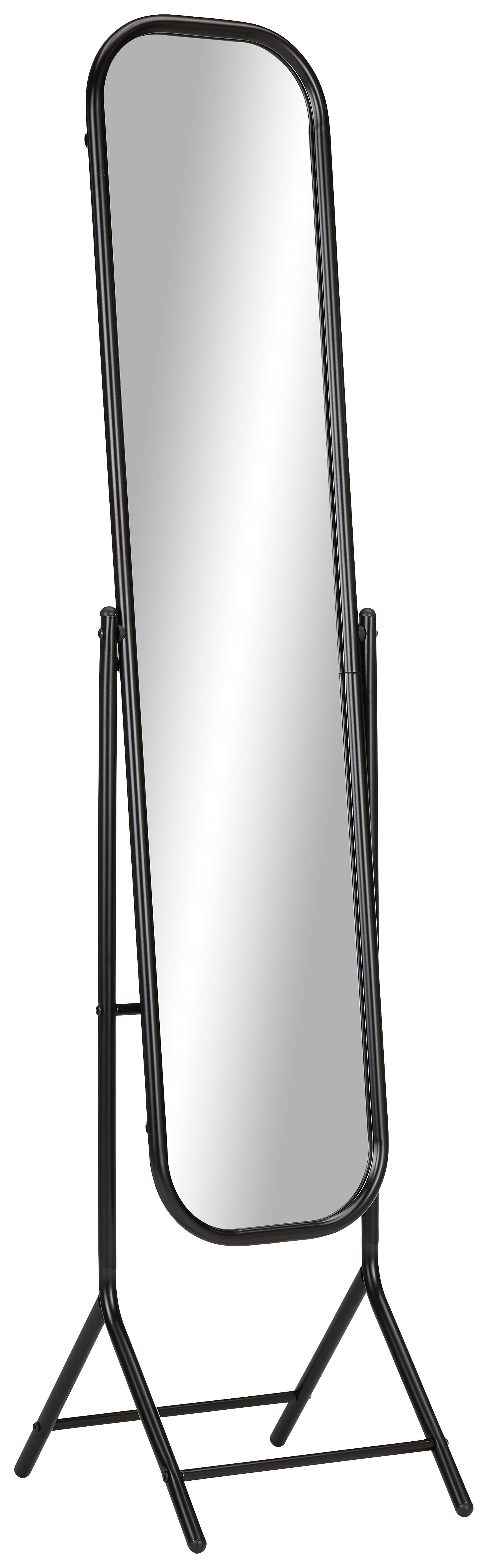 Stojací Zrcadlo Romeo - černá, Moderní, kov/sklo (41/149/33cm) - Modern Living