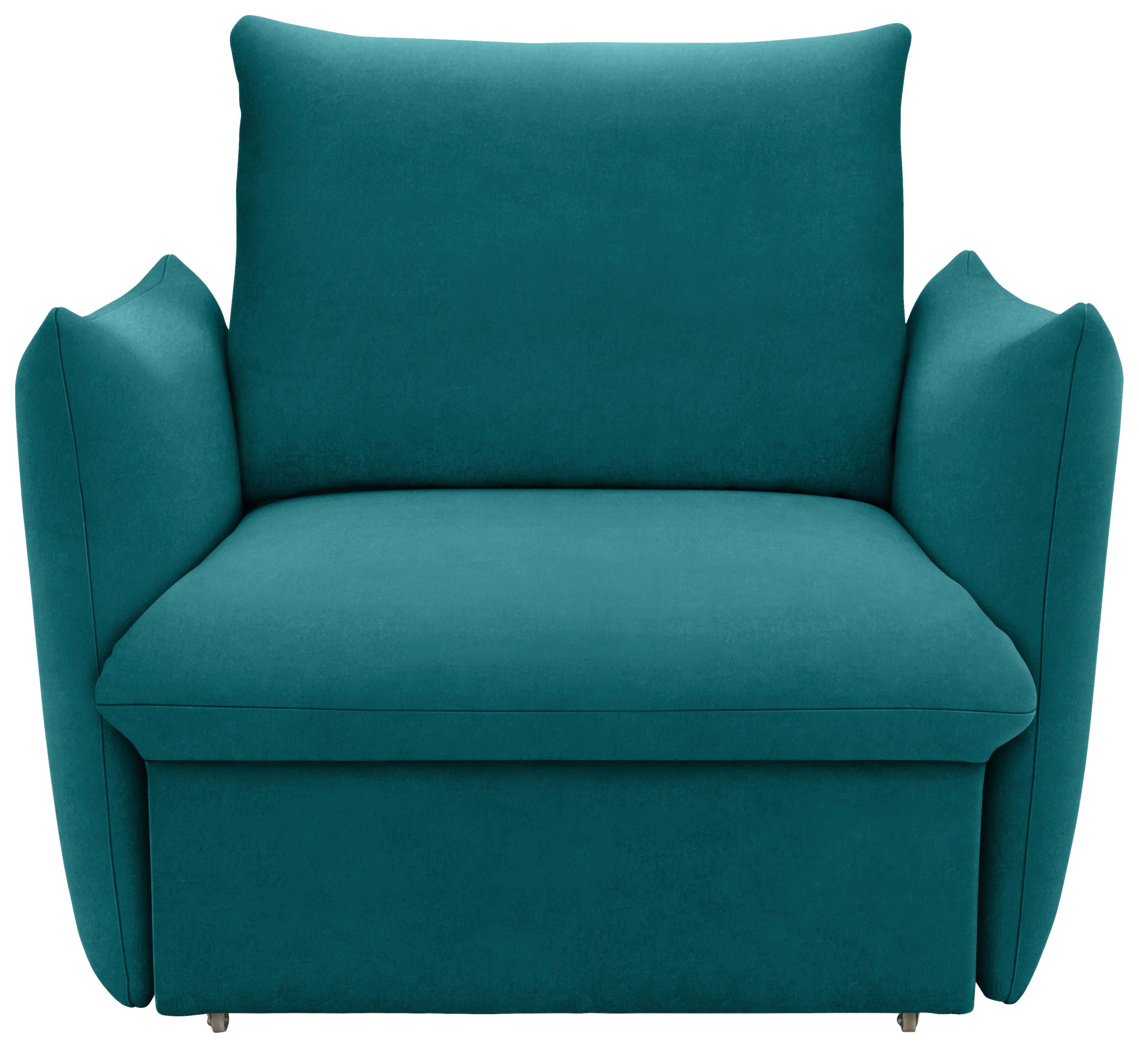 Sessel Looks Petrol B: 120 cm - Petrol/Schwarz, Design, Textil (120/100/97cm) - LOOKS by W.Joop