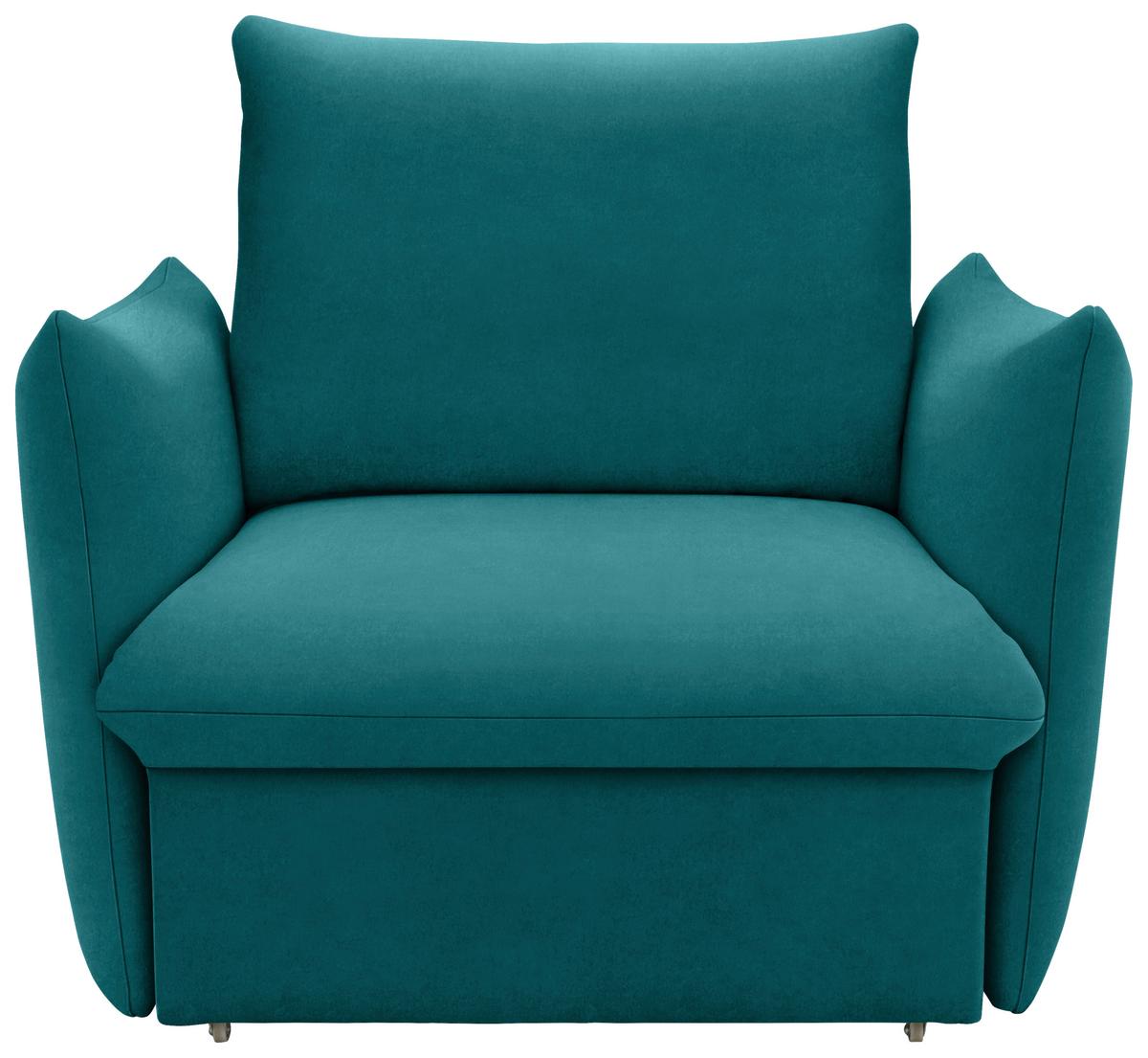 Sessel Looks Petrol B: 120 cm - Petrol/Schwarz, Design, Textil (120/100/97cm) - LOOKS by W.Joop