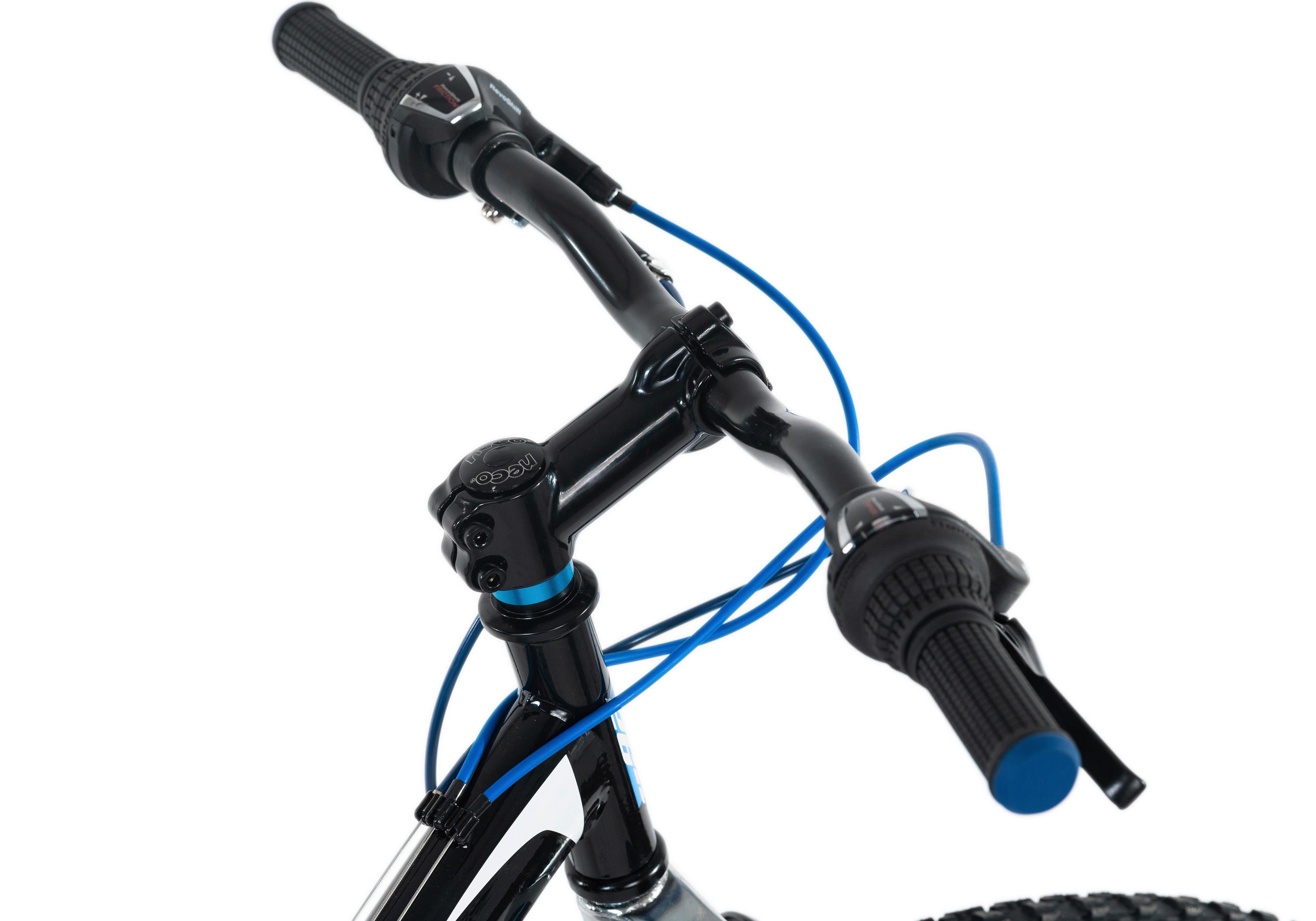 Mountainbike TOPSPIN aus Stahl in Schwarz/Blau mit 21 Gängen Detail Lenker