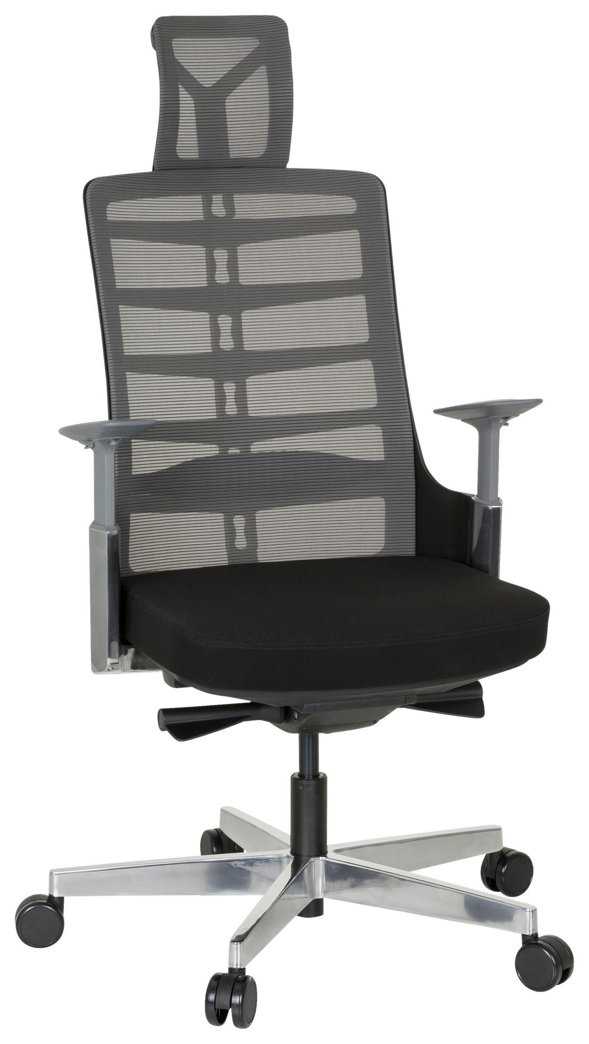 Drehstuhl Skarif Grau/Schwarz - Alufarben/Schwarz, MODERN, Kunststoff/Textil (64/128/62cm) - MID.YOU