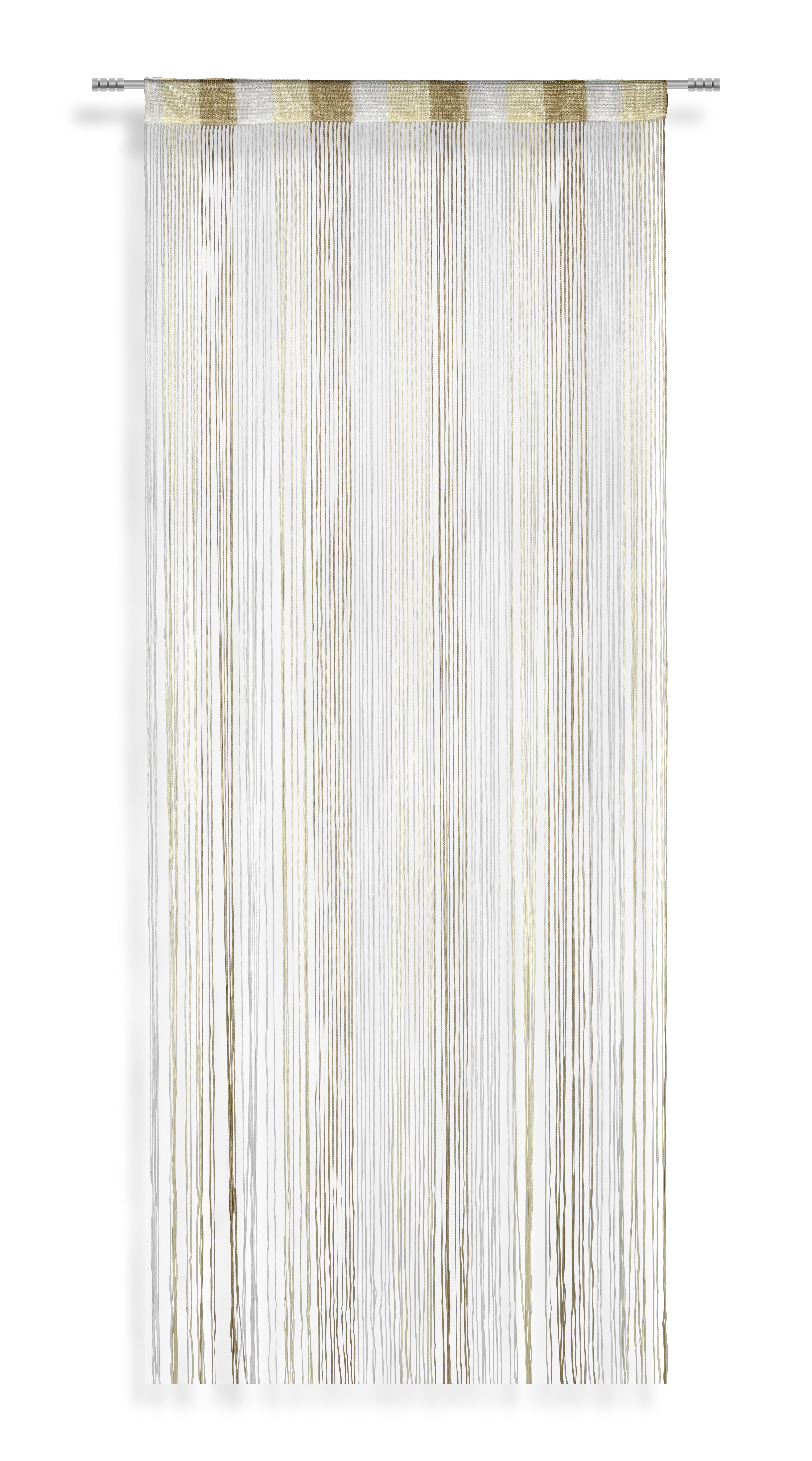 Fadenvorhang + Stangendurchzug Rita 90x245 Cm Natur/taupe - Taupe/Naturfarben, KONVENTIONELL, Textil (90/245cm) - Luca Bessoni