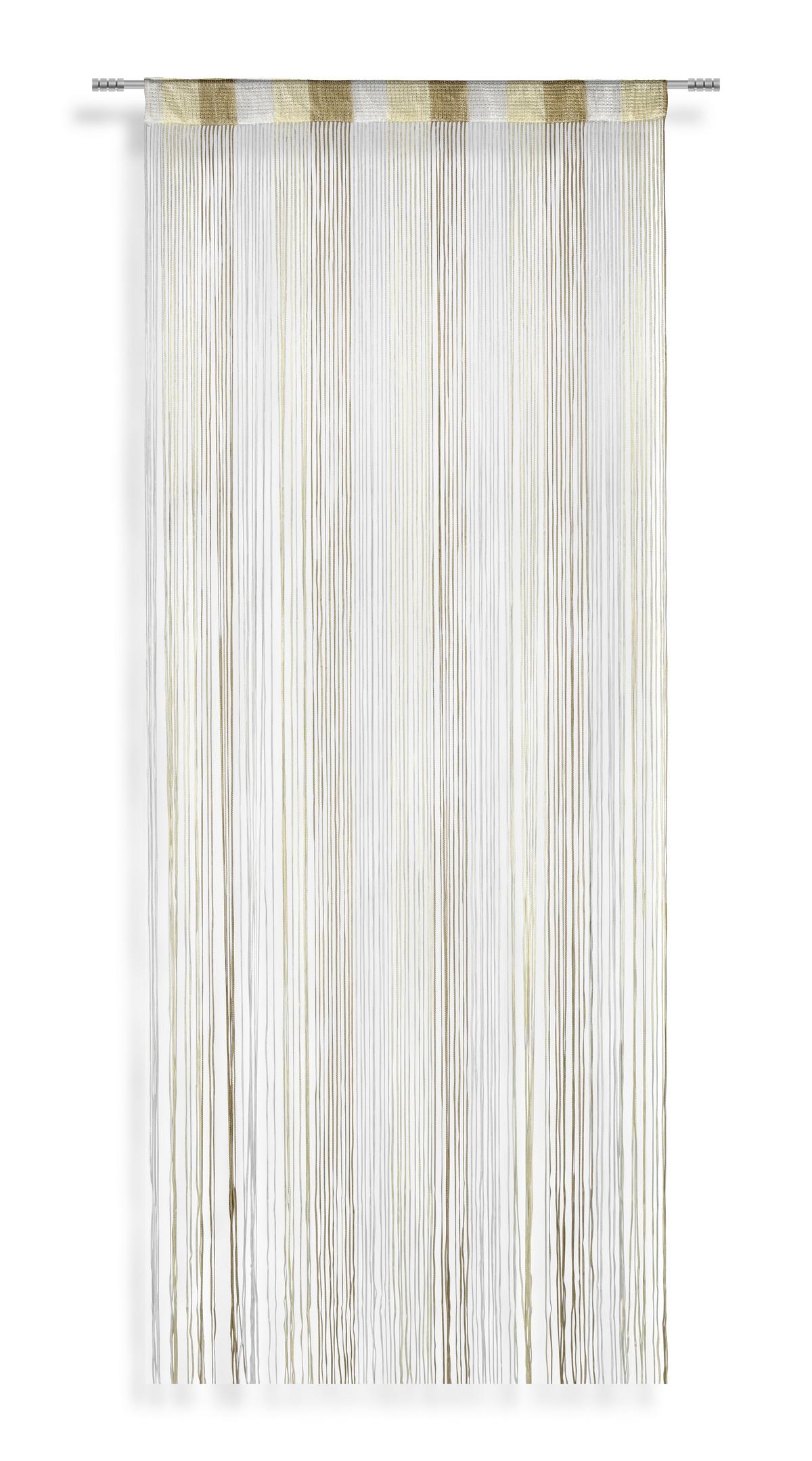 Fadenvorhang + Stangendurchzug Rita 90x245 Cm Natur/taupe - Taupe/Naturfarben, KONVENTIONELL, Textil (90/245cm) - Luca Bessoni